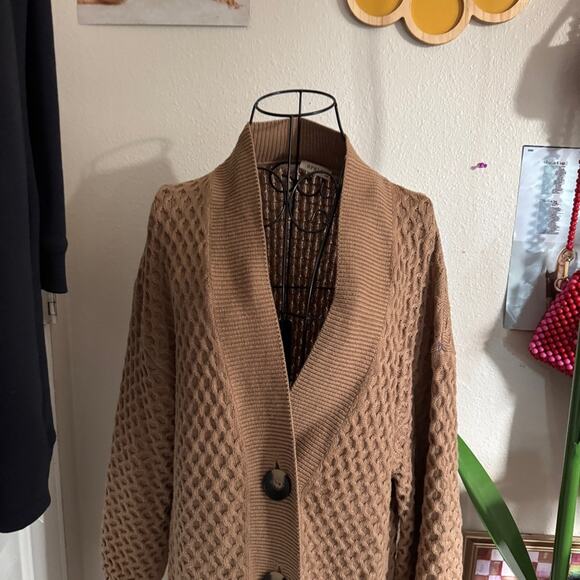 Spell Highland Knit Cardigan Tan S/M - Picture 2 of 10